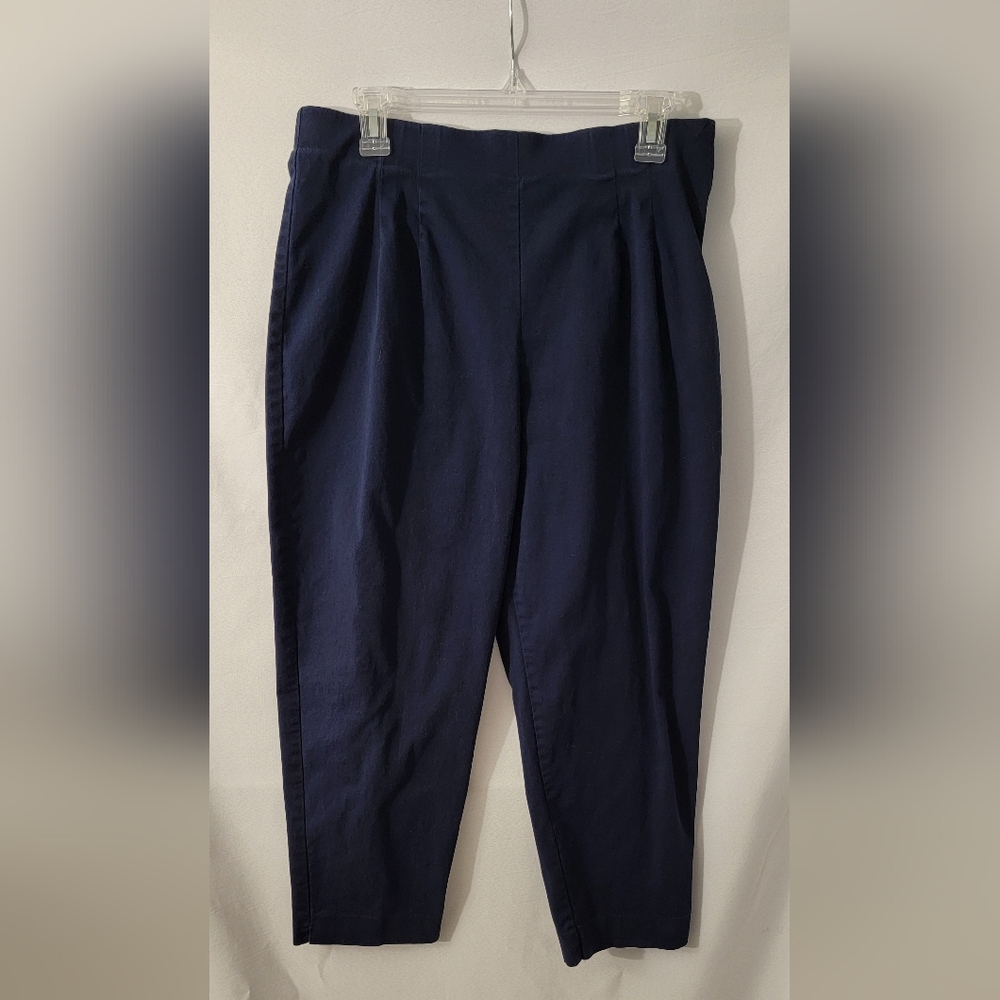 Jaclyn Smith Womens Classic Blue Pants Relaxed Fit Tapered Leg Size 16